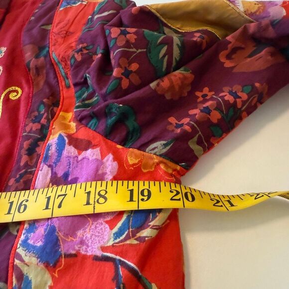 Vintage Coldwater Creek Patchwork, Embroidered Jacket Sz M Artsy, Cottagecore - Picture 9 of 16